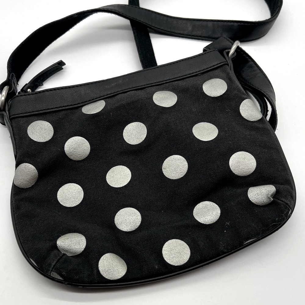 Fossil Black Crossbody Bag with White Polka Dots - Picture 3 of 4